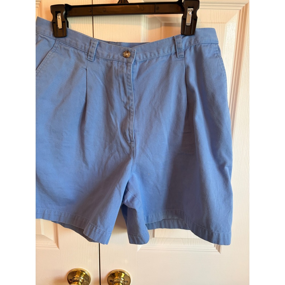 Lauren Ralph Lauren Light Blue Pleated Chino Shorts Womens 12 Cotton
